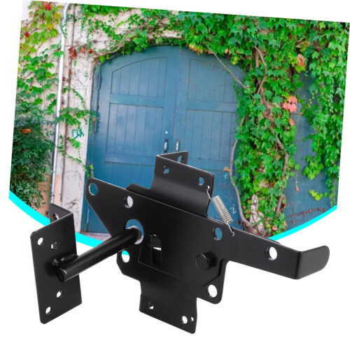 Automatic Gravity Gate Latch Iron Post Mount Door Bolt Lock with Durable Iron Construction for Secure Reinforcement 2