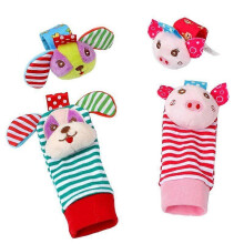 Baby Rattle Toys Soft Foot Finder Socks Wrists Rattles Ankle Leg Hand Arm Bracelet Acivity Rattle Baby  Present Essentials for Baby(A)