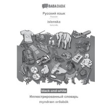 Russian (in cyrillic script) - íslenska, visual dictionary, BW