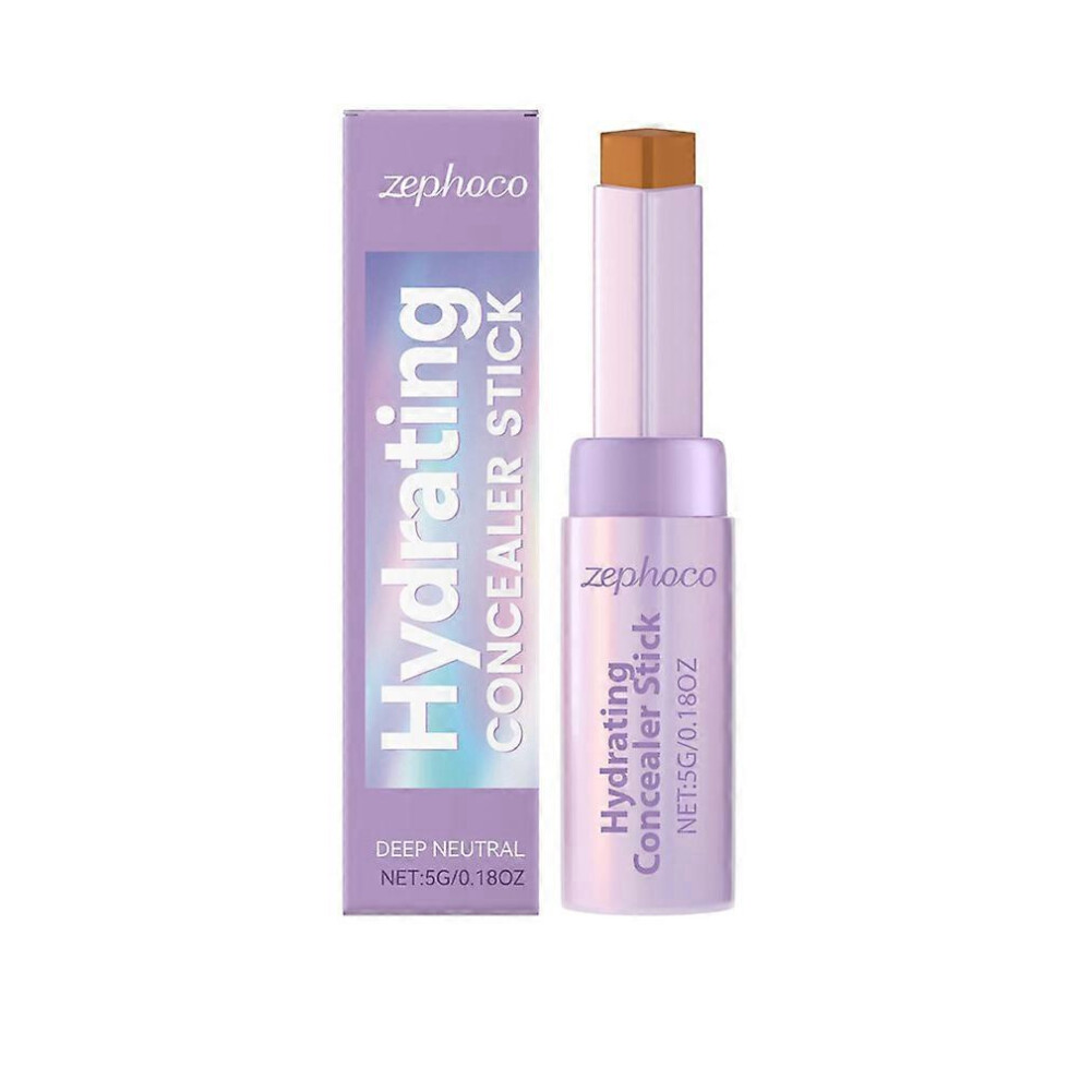 (Dark Skin Color) Blur Concealer Stick Duo Waterproof Hydrating Lightweight Concealer With Brush For Flawless Natural Finish