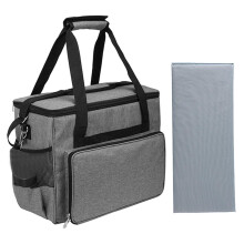 Sewing Machine Carrying Case with Removable Shoulder Strap, Grey Protective Bag for Accessories and Travel