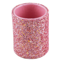 Clear Glass Pen Holder and Makeup Brush Holder with Shining Finish for Office or Bathroom