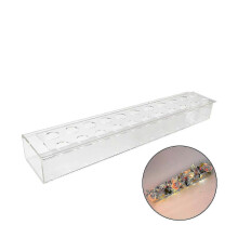 (S, 22 holes) Clear Acrylic Flower Vase Rectangular Floral Centerpiece For Dining Table(with Light)