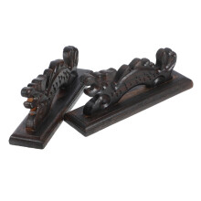 2 Pack Wooden Dragon Head Calligraphy Brush Holder Adjustable Pen Rest Rack for Artists