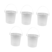 5PCS Transparent Paint Brush Cleaning Bucket Set for Art Painting and Multiuse Storage