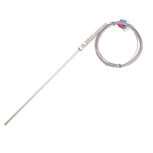 0-400C PT100 Type 5mm x 50mm Temperature Controller Thermocouple Probe 2 Meters