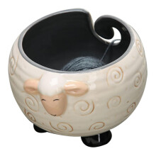 Sheep Shaped Ceramic Yarn Bowl 6.7x4.7in Tangle Yarn Holder for Knitting Crochet Gifts