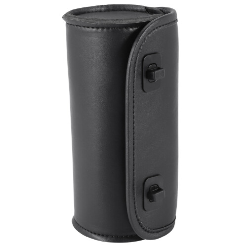 Motorcycle Fork Bag PU Leather Handlebar Tool Pouch Sissy Bar Roll Storage Bag Saddle Bag with 2 Straps, Universal 2