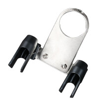 Dual Airbrush Holder Stand for Model Painting with NonSlip Clamp Base and Dark Gray Finish