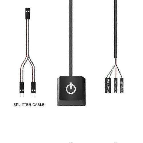 Portable On/off Pc Power Button Switch Cable Desktop Computer Switches Extension Cord for Home 400cm Blue Light 1
