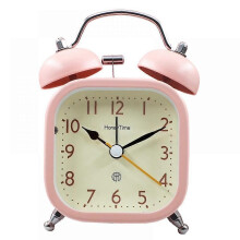 (Pink) Alarm Clocks For Bedrooms, Square Alarm Clock , Student Home Decoration Desktop Clock(Grey)