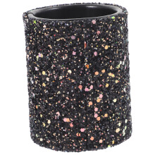 Glitter Makeup Brush Holder for Vanity, Compact Upright Organizer with Decorative Finish for Dressing Table