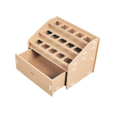 Modular Wooden Paint Rack Organizer with Brush Holder for Miniature Model Painting Station