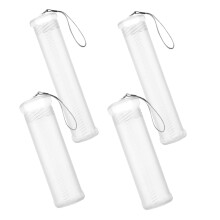 4pcs Retractable Watercolor Brush Holder Set with Spiral Grip Design Dustproof Travel Organizer