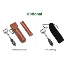 (Cloth Bag) Survival Tool 4-edge Manual Auger Settler Wrench Bushcraft Scotch Eye Hand Auger Drill For Woodworking Camping Firewood Splitting
