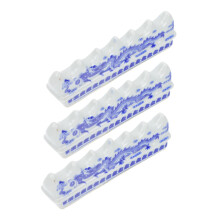 3pcs Blue and White Ceramic Brush Rest Set for Calligraphy and Painting with Stable Porcelain Design