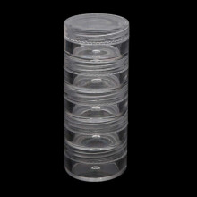 5 Layer Clear Bead Storage Containers Round Stackable Cylinder Organizer with Lid for Makeup Nails