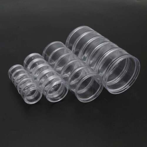 5 Layer Clear Bead Storage Containers Round Stackable Cylinder Organizer with Lid for Makeup Nails 2