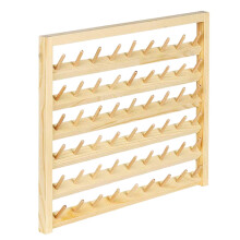 Thread Holder Wall Mount for 54 Spools, Wooden Thread Rack Organizer for Sewing and Embroidery