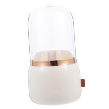 360 Rotating Makeup Brush Organizer with Dustproof Lid, MultiGrid Cosmetic Holder for Vanity and Bathroom