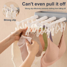 (Gray) Wall-mounted Retractable Folding Underwear Drying Rack, Dormitory Free Punching Clothespin - Pengj