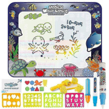 (Ocean) Magic Water Drawing Mat, Water Doodles Drawing Pad, Magic Painting Water Mat With Water Pen Tools Accessories For Kids 100 X 80 Cm - Pjun
