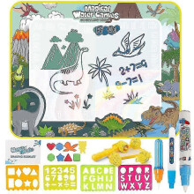 (Dinosaur) Magic Water Drawing Mat, Water Doodles Drawing Pad, Magic Painting Water Mat With Water Pen Tools Accessories For Kids 100 X 80 Cm - Pjun
