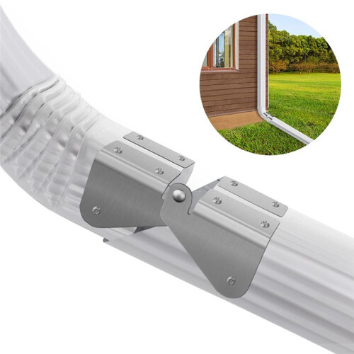 Stainless Steel Gutter Downspout Extension Hinge, Flip  Hinge Design, Compatible with Rectangle and Square Downspout,C 2