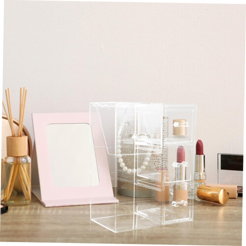 Clear Makeup Brush Holder and Pen Organizer for Vanity Desk, Multi‑Functional Storage with Stable Base 2