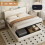 Double Upholstered Bed with Charging Station 20