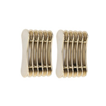 2pcs Golden Metal Nail Art Brush Holder Set, Compact Dual Pen Stand for Salon and Home Use
