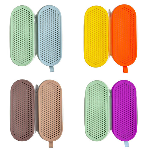 Silicone Swim Goggles Case With Ventilation Hole-Yelloworange 1