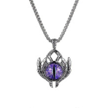 (Purple) Unisex Retro Turkish Evil Eye Necklace Chain Pendant Jewelry Women Gift - Pjun