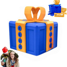 Funny Gift Box Prank with Screws, 3D Printed TwistLock Puzzle Box, Bright Yellow 8x8cm Storage Box