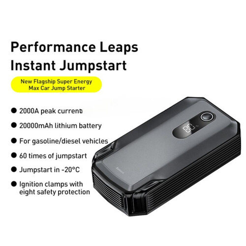 Baseus Emergency High Power 12V 2000A Start 20000mAh  Super  Car Jump 2