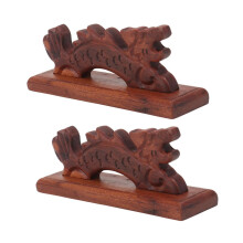 2pcs Dragon Shape Calligraphy Brush Holder Set, Chinese Style Wooden Pen Rack for Painting and Writing