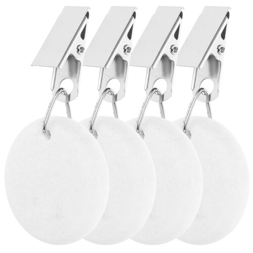 4Stk Wiederverwendbare Tischdeckenklammern Stein Weiß Windschutz Clips