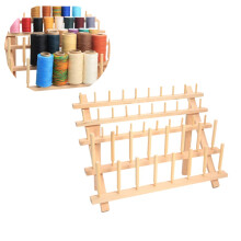 Wooden Thread Organizer Rack Beech Wood Spool Holder for Sewing Embroidery Quilting Craft Projects