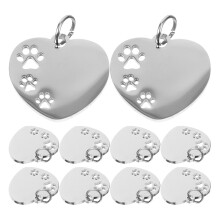 10Stk Hundemarken Silber Blank Robuste Tieranhänger