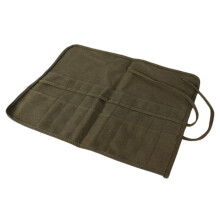 Watercolor Brush Holder Canvas Roll Up Organizer with Multiple Slots for Oil and Watercolor Brushes Dark