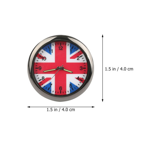 1Set Auto Uhr Union Jack Design Bunt Innenraum Uhr 1