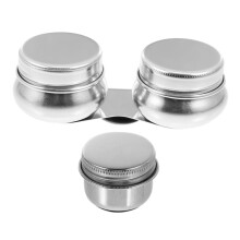 2pcs Stainless Steel Paint Cups with Lids Brush Washer Pot for Oil Painting with Palette Clip