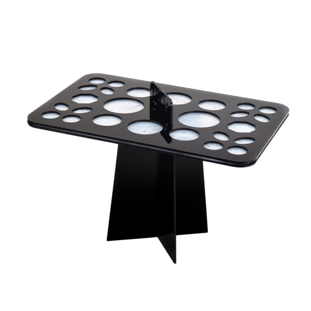 Black Acrylic Makeup Brush Holder And Drying Rack Upright Design Fast Airflow Easy Clean Organizer