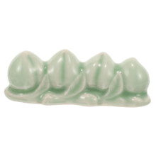 Calligraphy Brush Holder Ceramic Peach Shaped Brush Rest with Elegant Design Stable Base for Artists