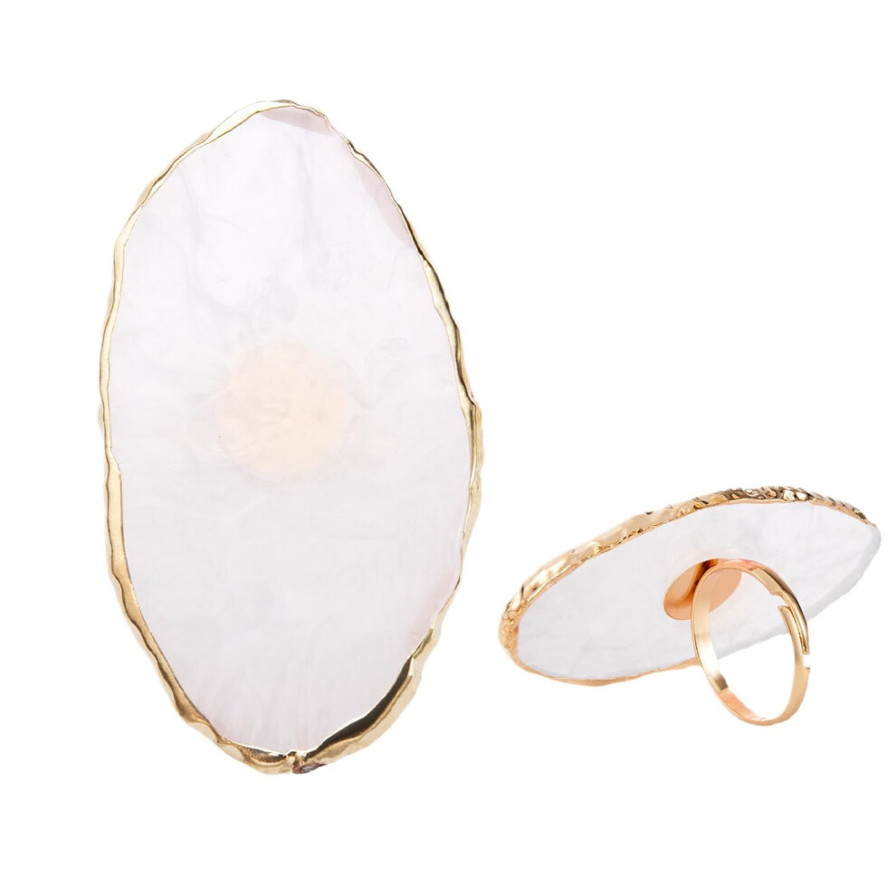 Manicure Mixing Palette with Adjustable Brush Holder, Resin Marble Nail Art Plate for Makeup and Painting