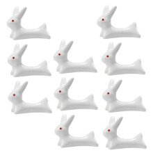 10pcs Ceramic Rabbit Chopstick Rest Set Cute Durable Table Decor Multipurpose Holders