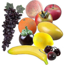 New,suitable 10pcs Decorative Fruit Plastic Set, Realistic Artificial Fruits Fake Fruit for Decoration - PJ