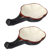 2pcs Calligraphy Brush Holder and Ceramic Ink Plate Set, Flower Shaped, 2 in 1 Easy Clean Design