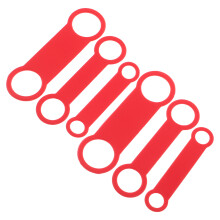 6Stk Silikon-Leise Hundemarkenhalter Rot Elastisch Für Haustier
