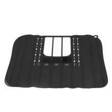 Foldable Bathroom Sink Cover and Silicone Makeup Brush Cleaning Mat with Hooks, Heat Resistant Organizer for Countertop